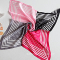 Real Silk Satin Flowers  Multicolor Small Square Scarves, Stewardess Scarf